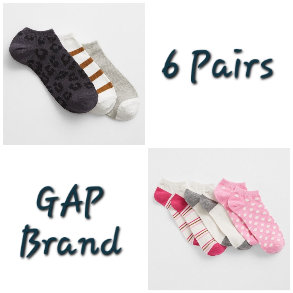👀50% OFF👀🧦NWT‼️ GAP brand Coordinating Ankle Socks, 2 sets (6 pairs total)